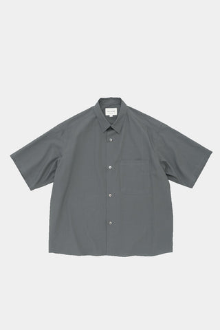 Still By Hand - Half sleeve cotton shirt grey