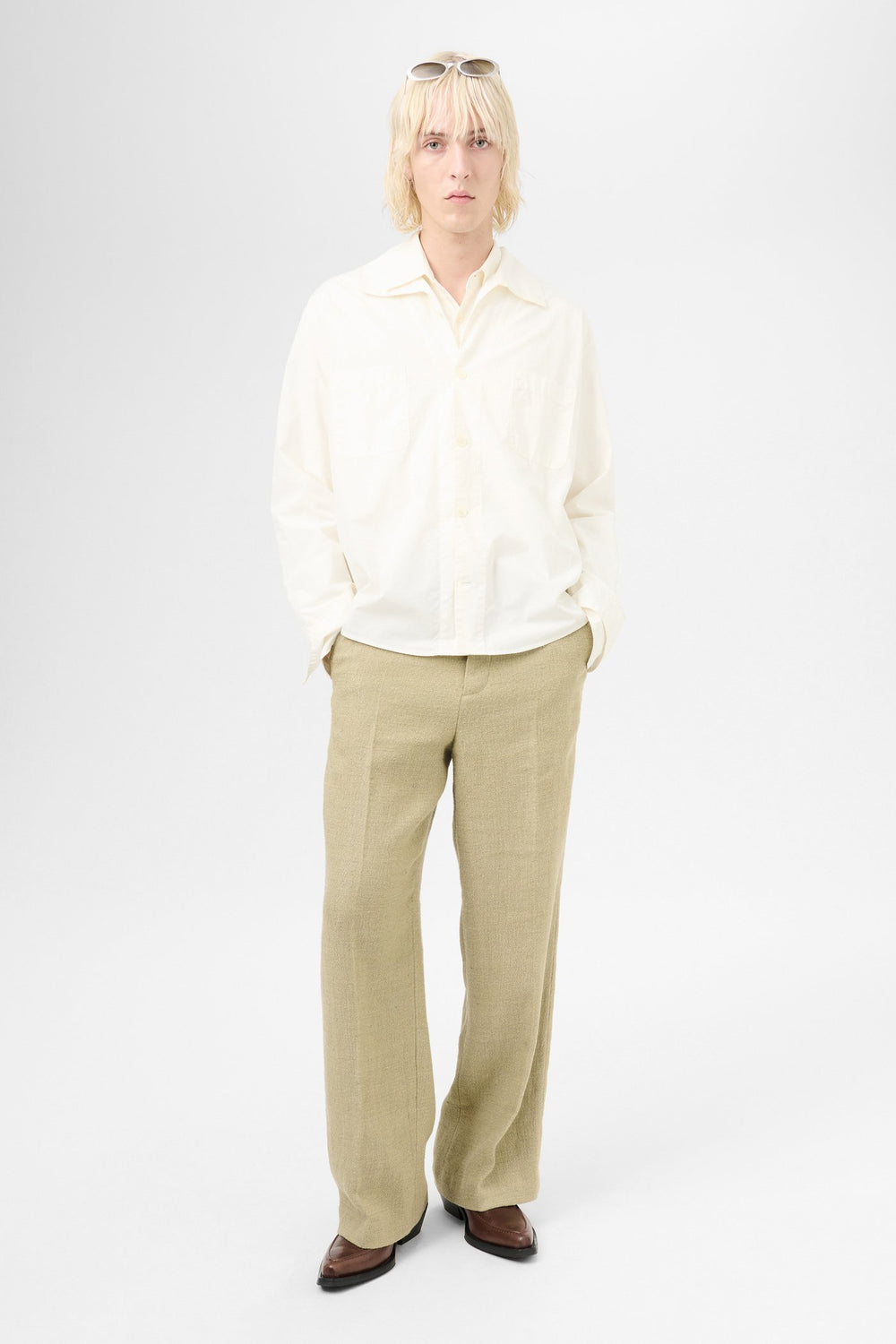 OUR LEGACY FUNNEL SHIRT White Dense Poplin