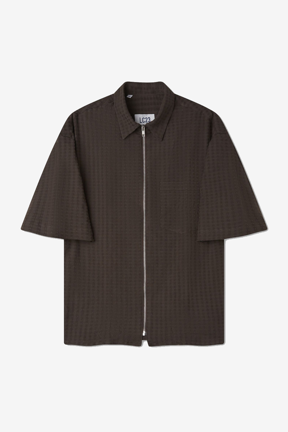 LC 23 Zip Stripes Shirt Brown