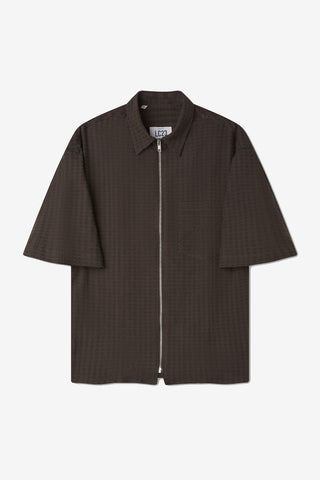 LC 23 Zip Stripes Shirt Brown