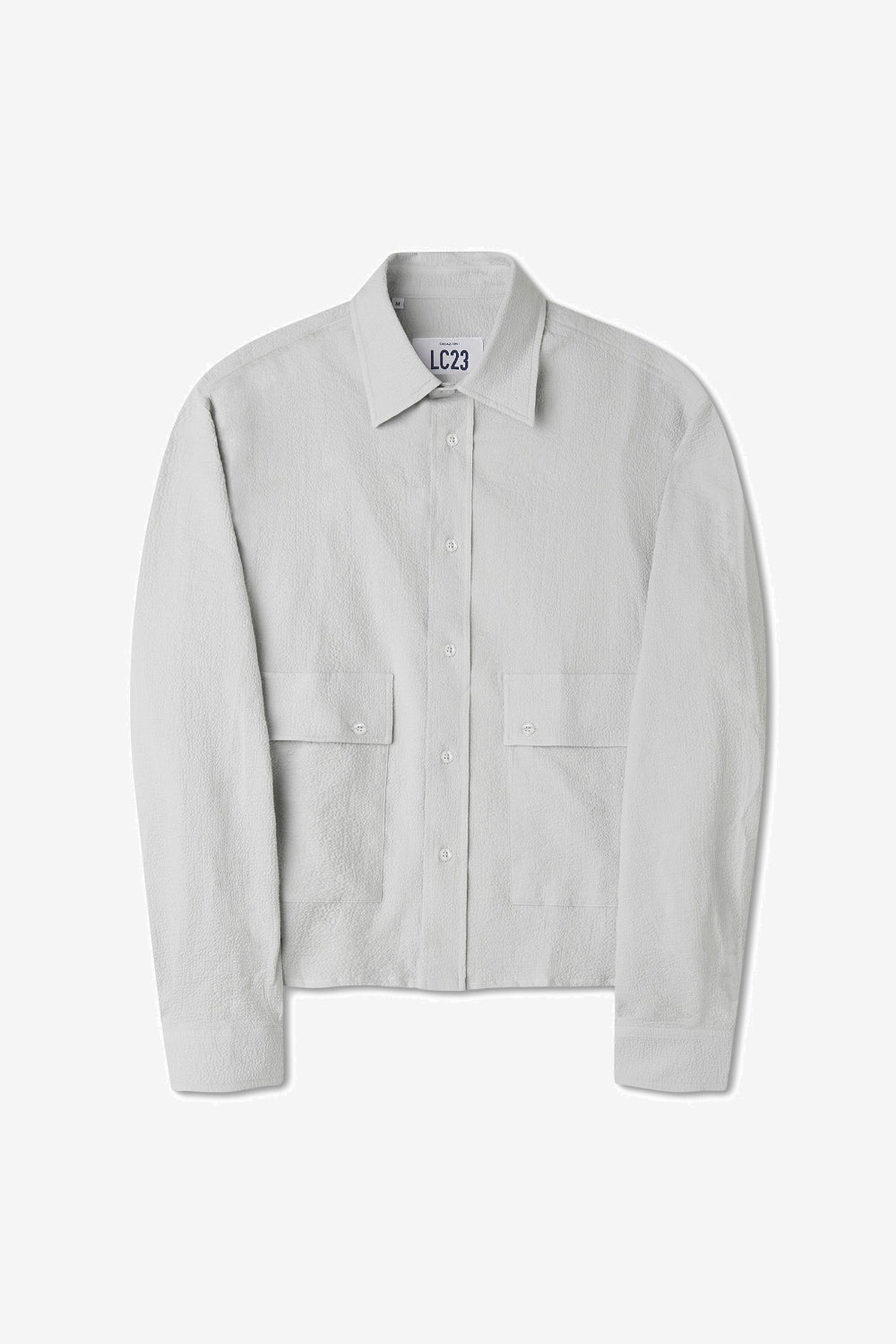 LC23 Boxy Seersucker Shirt Grey