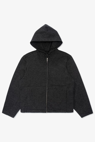 Lady White Co. WOOL ZIP HOODIE - CHARCOAL