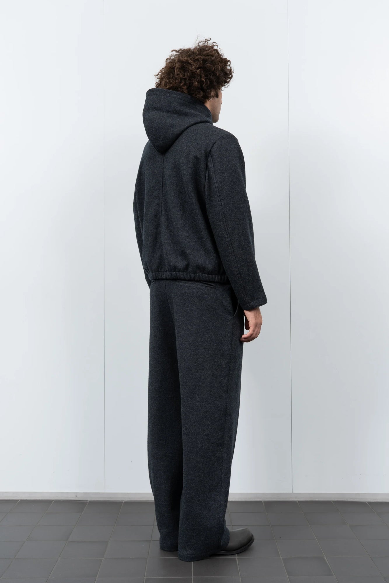 Lady White Co. WOOL ZIP HOODIE - CHARCOAL