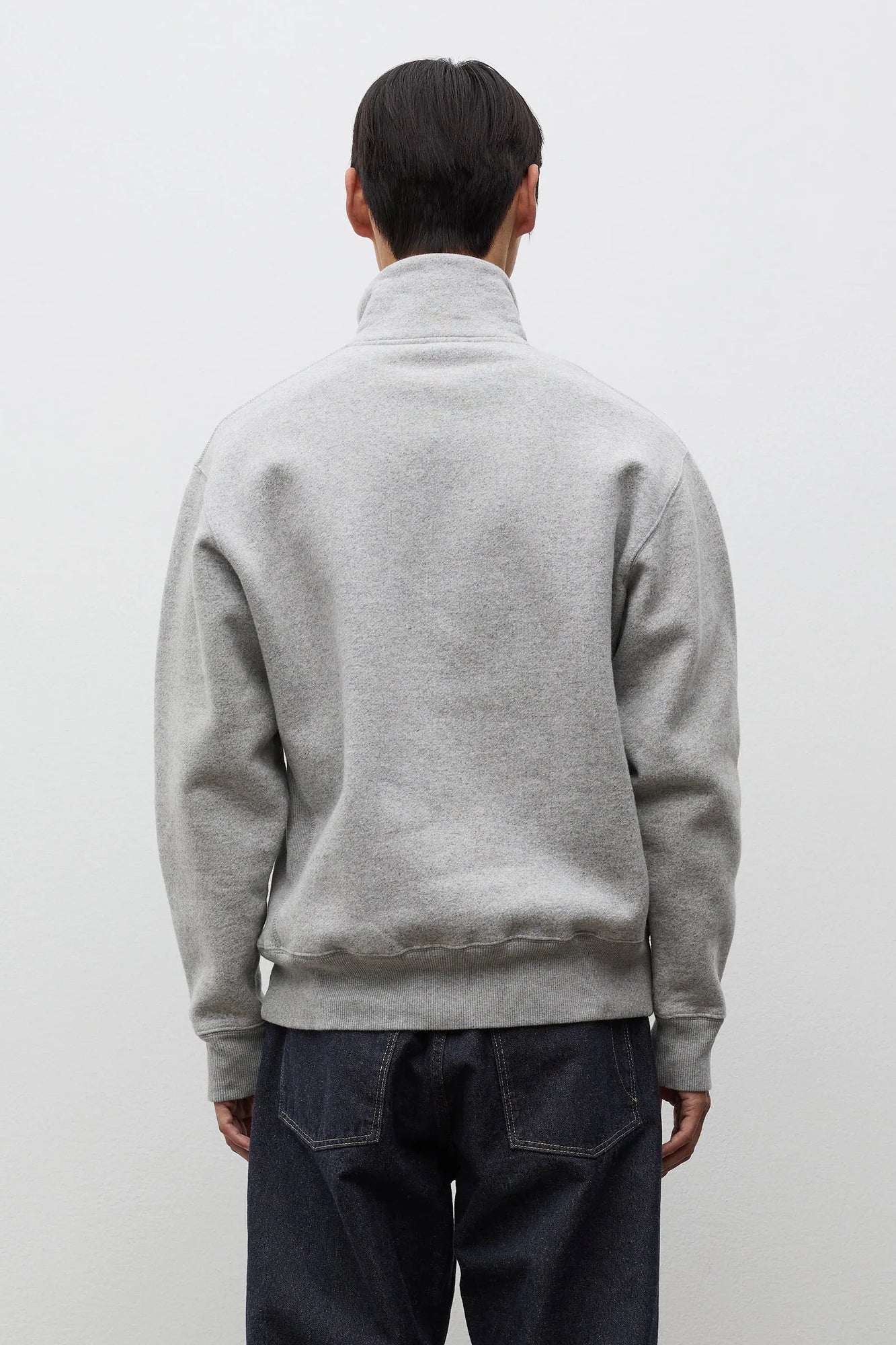 Norse Projects Flossli Relaxed Cotton Wool Half Zip Grey