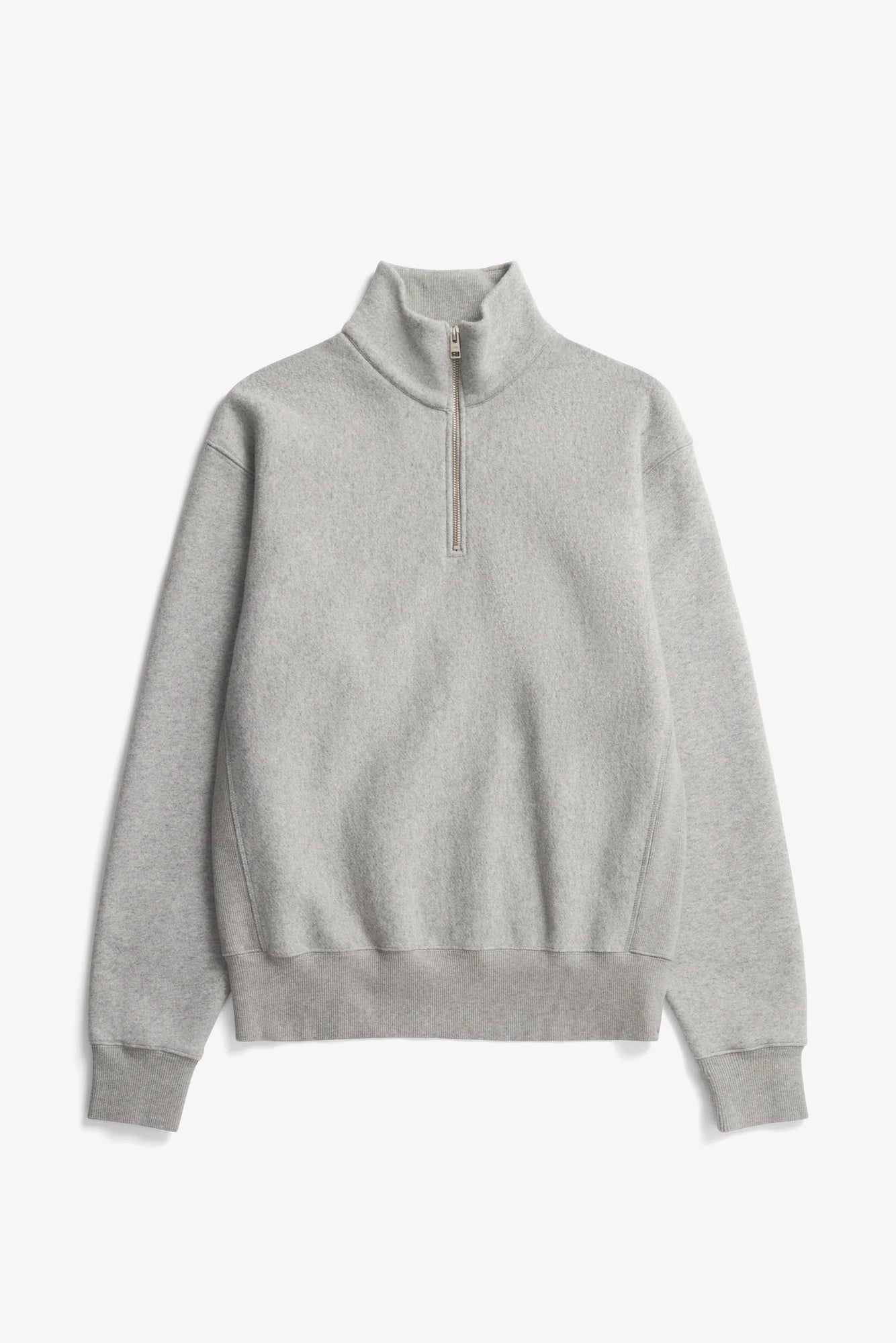 Norse Projects Flossli Relaxed Cotton Wool Half Zip Grey