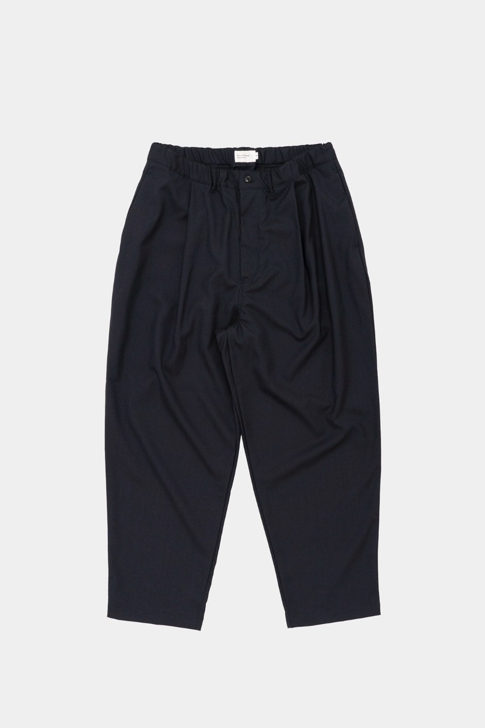 Still By Hand Summer wool wide pants Black Navy