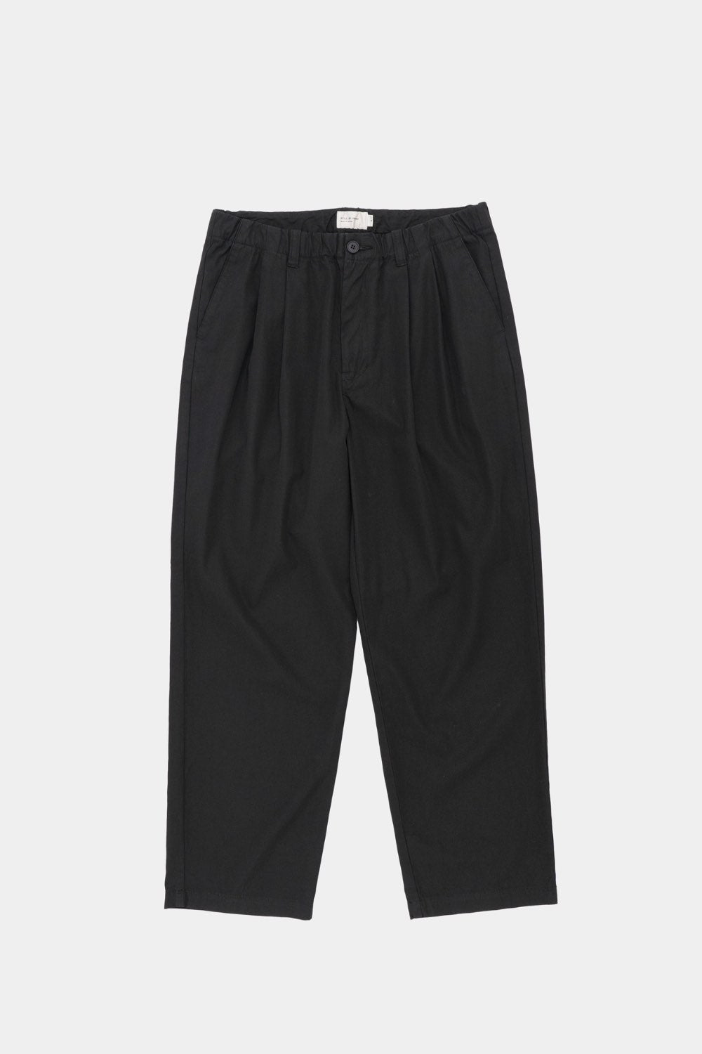 Still By Hand Garment-dye 2 pleat pants dark olive