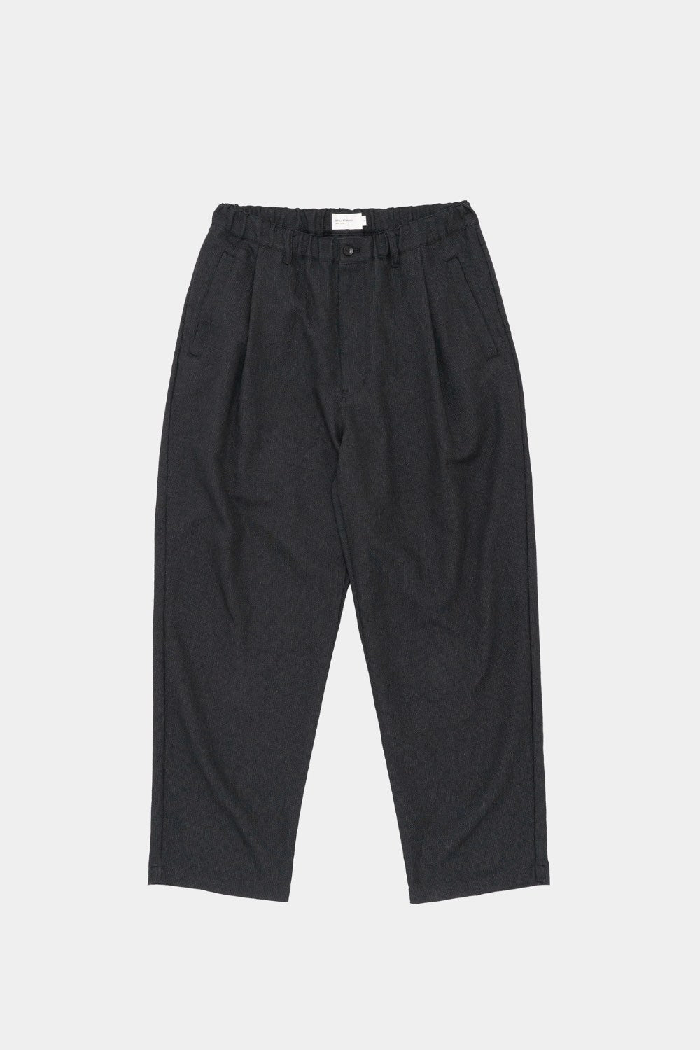 Still by hand Mixed colour 1 pleat pants Black