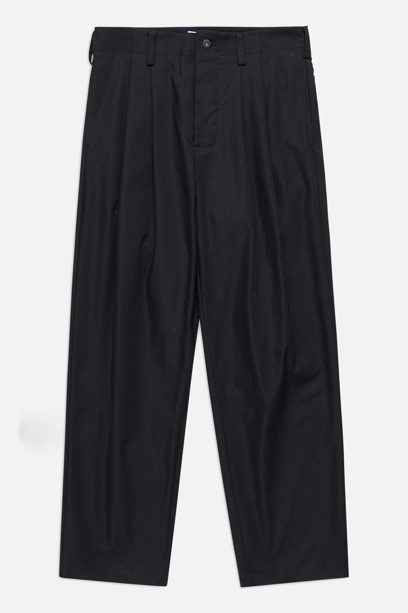 works & days Twill Pleated Trousers Black