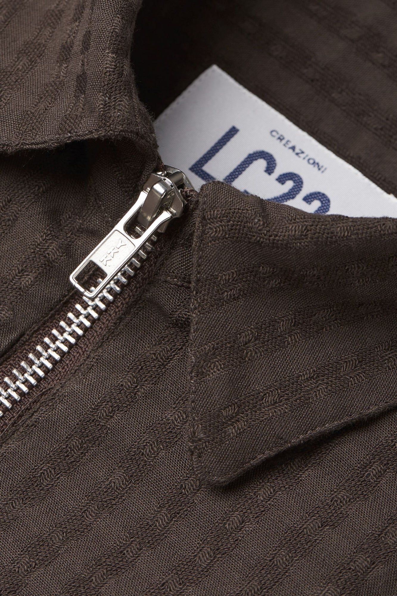 LC 23 Zip Stripes Shirt Brown